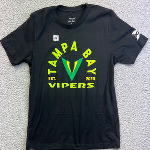 XFL Tampa Bay Vipers Men’s Tee Med Crew Neck Short Sleeves Black T- Shirt UNISEX